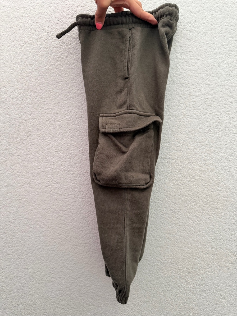 Zara Olive Green Cargo Joggers with Drawstring Waist